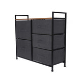 Comoda cu 5 sertare , 83 x 29 x 77 cm , Grunberg TB72 (gri)